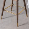 PAGED Bar Stools Set of 2, Modern Wooden Upholstered Counter Height Bar Chair with Back and Nailhead Trim for Bar, Kitchen, Dining Room - 3 of 4