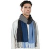 Anna-Kaci Cashmere Feel Winter Scarf Lightweight Striped Tassel Wrap Shawl Scarves for Men - 2 of 4