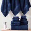 100 Cotton Bath Towel Set - 6 Pieces - Navy Blue Bath Towels 28" X 54" , Hand Towels - 16" X 28" Wash Cloths - 13" X 13". - 4 of 4