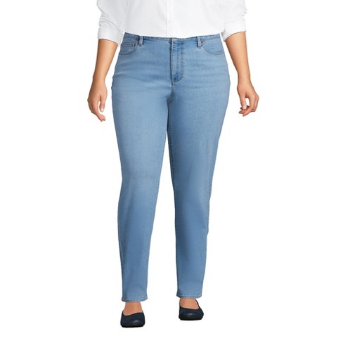 Lands' End Women's Recover Mid Rise Boyfriend Blue Jeans - image 1 of 4