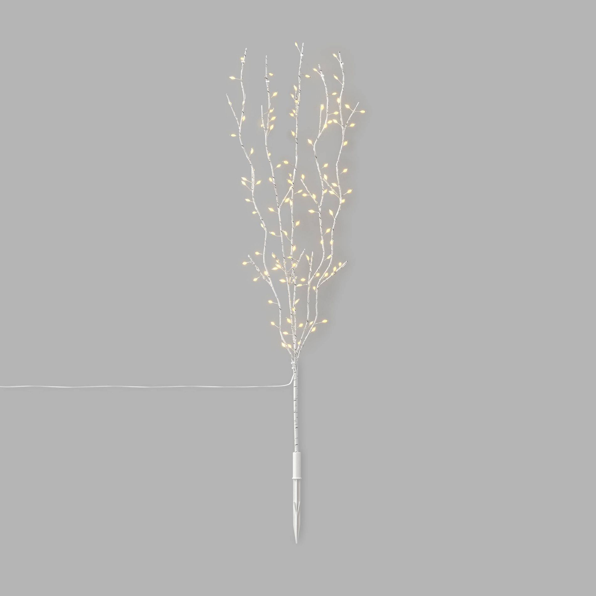 32" Christmas White Birch Twig Stakes with WW LED's