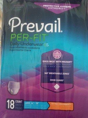 Prevail Per-Fit Protective Underwear ''Large, 44 - 58 , 18 Count'' 10 Pack