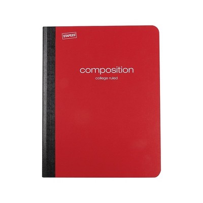 Staples Composition Notebook 9.75" x 7.5" College Ruled 70 Sh. Red TR55081N/55081