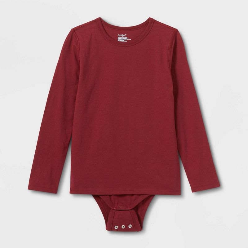 Kids' Adaptive Long Sleeve Bodysuit with Abdominal Access - Cat & Jack™, 1 of 5