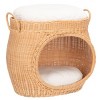 Faati Cat Bed W/ Cushion - PET6503 - White/Honey Natural - Safavieh Pets - 3 of 4
