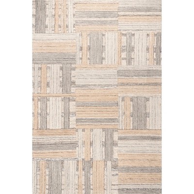 Nuloom Deco Striped Tile Wool Area Rug, 10' x 14', Beige