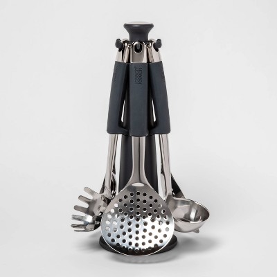 Stainless Steel and Silicone 6-Piece Rotating Kitchen Utensil Set