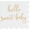 Juvale 50 Pack White Scalloped Baby Shower Napkins for Girls and Boys, Gold Foil Hello Sweet Baby Decorations, 5 x 5 In - 4 of 4