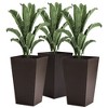 Okak 3 Pack Stackable Indoor Outdoor Planters with Drainage Holes Stylish Flower Pots for Garden/Patio/Balcony/Front Door/Entryway - 2 of 4