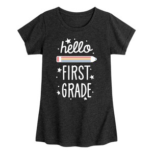 Girls' - Instant Message - Hello First Grade Fitted Short Sleeve Graphic T-Shirt - 1 of 4