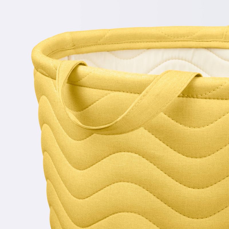 Quilted Fabric Large Round Storage  Basket - Yellow - Cloud Island&#8482;, 4 of 8