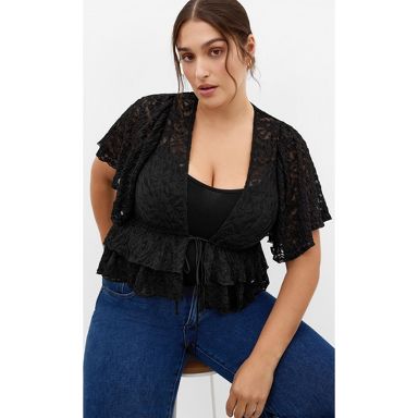 CITY CHIC | Lily Lace Top - black | 22W : Target