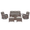 Gymojoy 7 Pieces Outdoor Patio Wicker Sofa Swivel Chair Ottoman with 6 Inch Cushions and Fire Pit Table - 3 of 4
