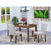 HomeStock 5-Piece Antique Walnut Finish Solid Wood Top - Rectangular Dining Room Set - Seats 4 - 2 of 4