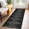 Modern Striped Rug for Living Room, Large Non-Slip Low Pile Diamond Washable Rugs, Stain-Resistant Contemporary Geometric Soft Indoor Carpet - 4 of 4