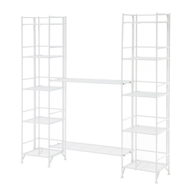  57.5" Extra Storage 5 Tier Folding Metal Shelves with Set of 2 Deluxe Extension Shelves - Breighton Home, 1 of 9