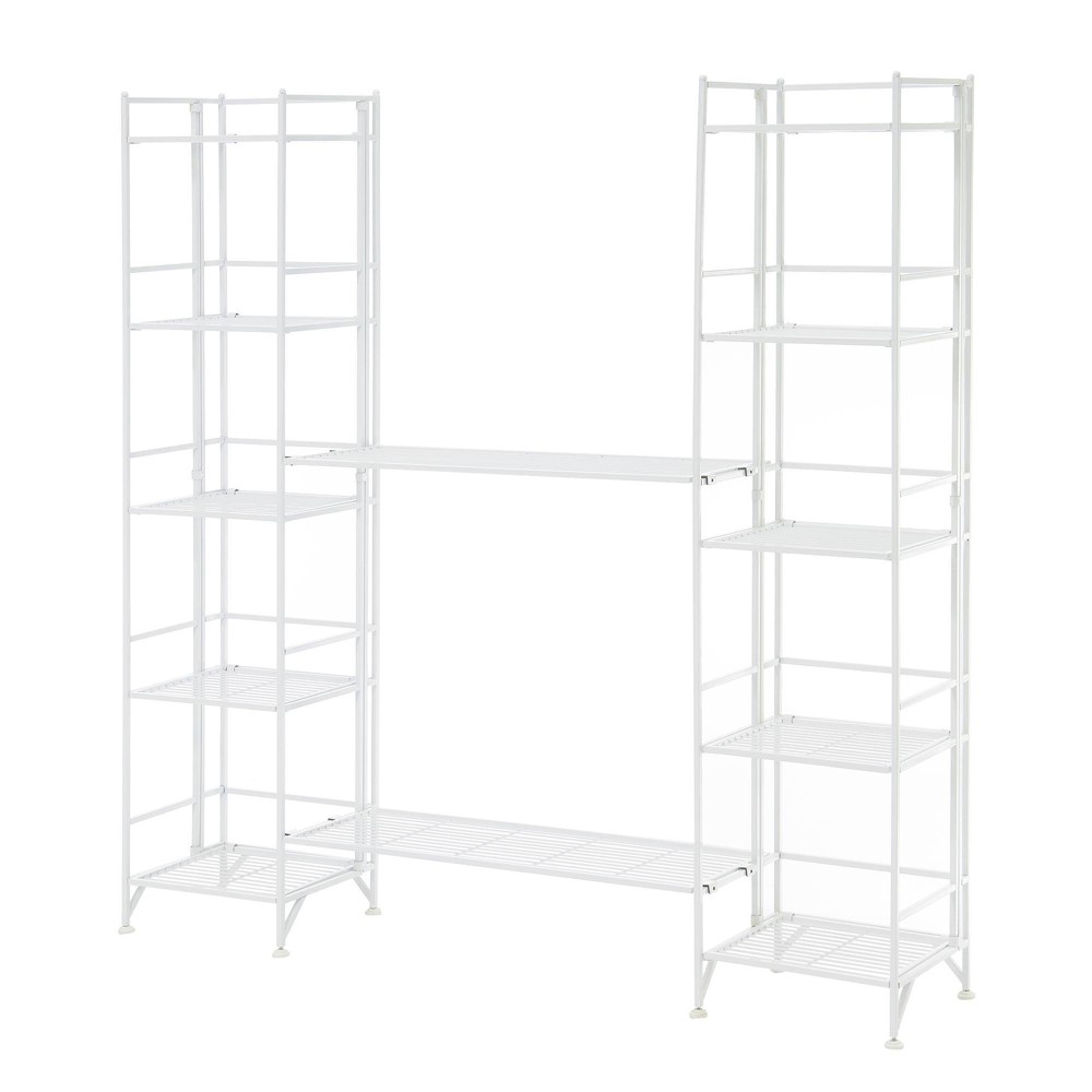 Photos - Wardrobe 57.5" Extra Storage 5 Tier Folding Metal Shelves with Set of 2 Deluxe Exte