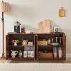59" Modern Curved Wave Sideboard TV Stand,4-Door Storage Buffet Cabinet for Living Room Kitchen Bedroom-Baofuwish - 3 of 4