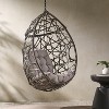 Christopher Knight Home Berkley Outdoor Wicker Hanging Egg Chair with 12-inch Chain (NO STAND) - 2 of 4