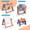 Kids Easel, Toddler Table Foldable Easel w/Building Block Table, Kid Standing Art Easel w/Dry Erase Board Magnetic Whiteboard for Kids, Folblotable - 3 of 4