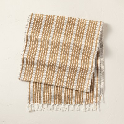 Stitch Stripe Jute & Cotton Blend Table Runner Natural/Sour Cream - Hearth & Hand™ with Magnolia