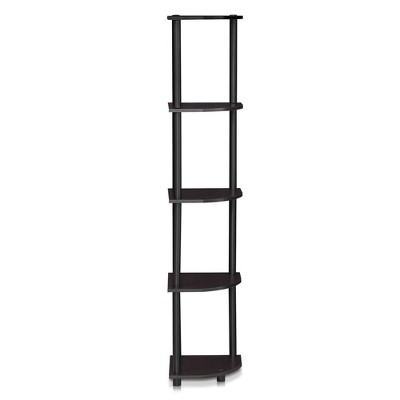 Kids' Corner 5-Tier Dark Walnut Wood Display Shelving Unit