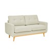67.7" Wide Mid-Century Modern Tufted Loveseat Sofa with Splayed Wooden Legs, Polyester Upholstery, and Retro Style - 3 of 4