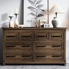 Farmhouse 8 Drawer Dresser for Bedroom, Rustic Wood Chest of Drawers, Large Storage Organizer for Closet, Living Room, Hallway - 2 of 4