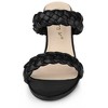 Allegra K Women's Dual Straps Braided Heeled Slip-on Chunky Heel Slide Sandals - 4 of 4