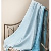Manual Woodworkers and Weavers Chevron Aquama Cotton Throw Blanket, 50 x 60 Inches, Aqua Blue and White Zigzag Pattern, Soft and Breathable - 2 of 3