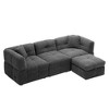 NicBex Couches for Living Room 87.7" Sectional Sofa Teddy Fleece Fabric Comfy Sofa with charging ports and  a Movable Storage Ottoman - 3 of 4