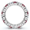 Pompeii3 3Ct Ruby & Diamond Eternity Ring 14k Gold or Platinum Lab Created - 2 of 4