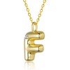 Kids' 14K gold plated necklace with white swarovski crystal initial pendant in bubble letter design - 3 of 3