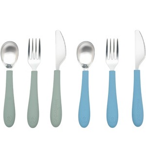 WeeSprout Kids Stainless Steel Utensils Set - Premium 18/8 Grade Silverware Kit - 2 Spoons, 2 Forks, 2 Knives - 1 of 4
