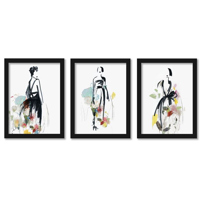 Americanflat Modern Minimalist (Set Of 3) Fashion Flowers By Aimee Wilson Framed Triptych Wall Art Set, 1 of 5
