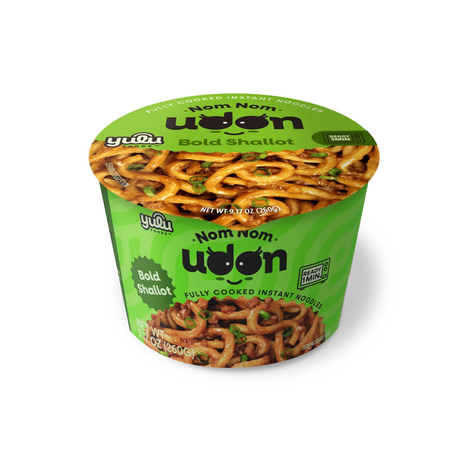 YULU Nom Nom Udon Bold Shallot Flavor Instant Noodles Cup - 9.17oz
