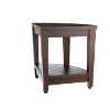DecoTeak® SnazzyCorner® 18" Teak Wood Wide Corner Shower Bench with Shelf in Woodland Brown Finish - 3 of 4