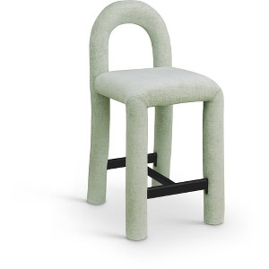 Meridian Furniture,Amari Chenille Fabric Stool - 1 of 4