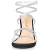 Allegra K Women's Clear Strap Rhinestone Lace Up Stiletto Heels Sandals - 4 of 4
