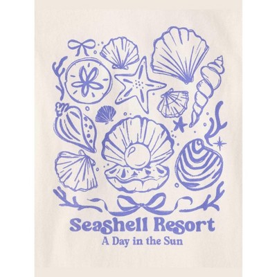 The Children's Place Girls Short Sleeve Seashells Graphic Tee Cream M (7/8) — фото 2