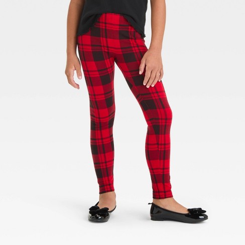 Girls buffalo plaid leggings hotsell