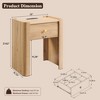 Modern Wooden Nightstand 23.6" Tall with Charging Station Curved 1 Drawer Bedside Table for Living Room Bedroom - 4 of 4