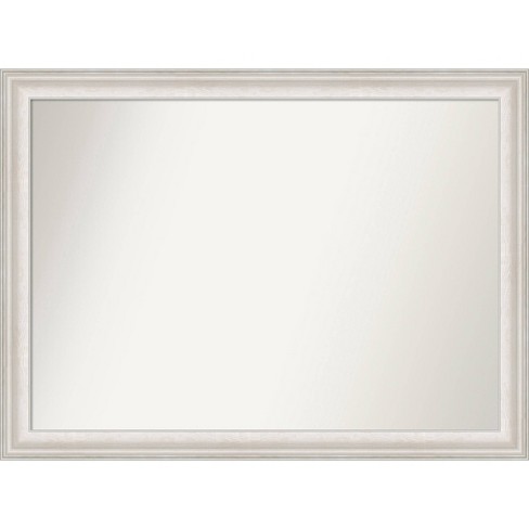 43" x 32" Non-Beveled Trio White Wash Silver Bathroom Wall Mirror - Amanti Art: Modern Rectangular Vanity Mirror, Includes Mounting Hardware - image 1 of 4