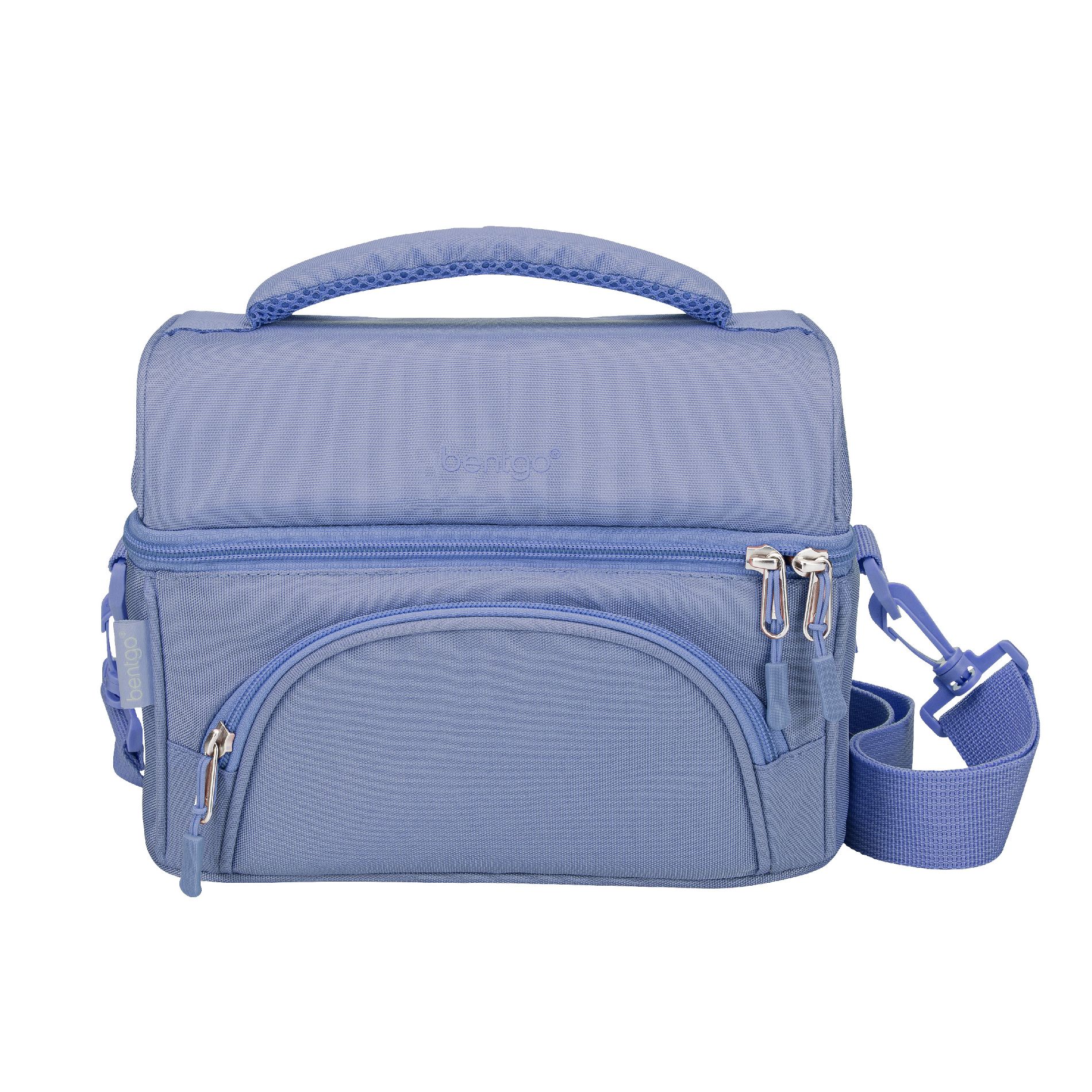 Bentgo Deluxe Lunch Bag, Durable & Insulated Bag, Internal Mesh Pocket & 2-Way Zippers - Slate
