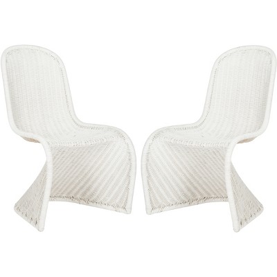 Safavieh Tana White Wicker Side Chair Set of 2