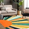 Colorful Machine Washable Area Rug, Non-Slip Indoor Carpet for Living Room, Bedroom, Modern Minimalist Front Door Mat with Sun Accent Design. - 3 of 4