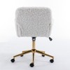 Anybear Adjustable Swivel Office Chair, Artificial Rabbit Hair Home Office Chair With Golden Metal Base - 3 of 4