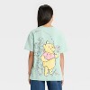 Girls' Winnie the Pooh Front and Back Oversized Short Sleeve Graphic T-Shirt - Green - 2 of 3