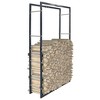 vidaXL Firewood Rack with Base Black Steel Organizer Log Holder Multi Sizes - 2 of 4