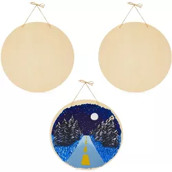 Bright Creations 3 Pack Round Unfinished Wood Circles Cutouts with String for Crafts (12 In)